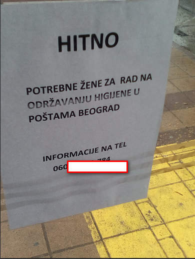Oglasi za odrzavanje higijena u postama Srbije u Beogradu.Interesovanje je ispod svakog minimuma.